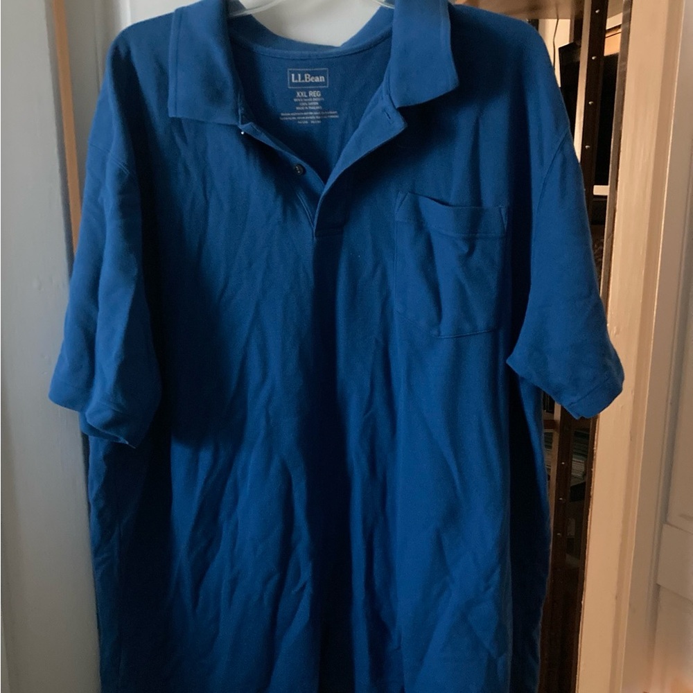 L.L. Bean Men’s Blue Polo Shirt Casual Lightweight